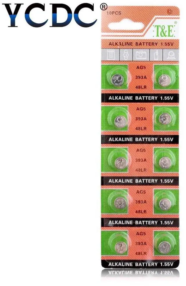 Alt view image 5 of 5 - 20pcs/pack LR754 393 AG5 Button Battery SR754 193 Cell Coin Alkaline Batteries 1.55V 393A 48LR G5A For Watch Toys Remote