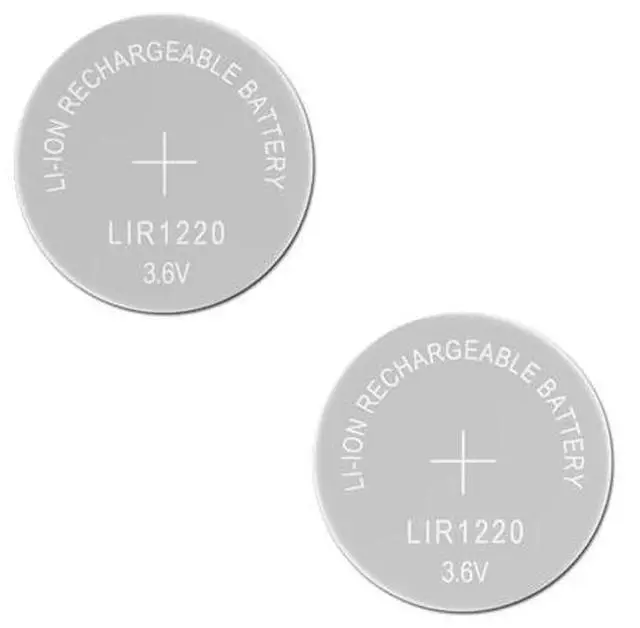 Alt view image 2 of 3 - Li-ion Rechargeable Battery LIR1220 3.6V Lithium Button Built-in Coin Cell Batteries Watch Cells LIR 1220 Replaces CR1220