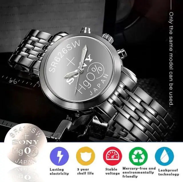 Alt view image 3 of 6 - 10PCS/lot For SONY 337 SR416SW 1.55V Silver Oxide Button Cell Batteries LR416 337A AG6 for Watches Single Grain Packing