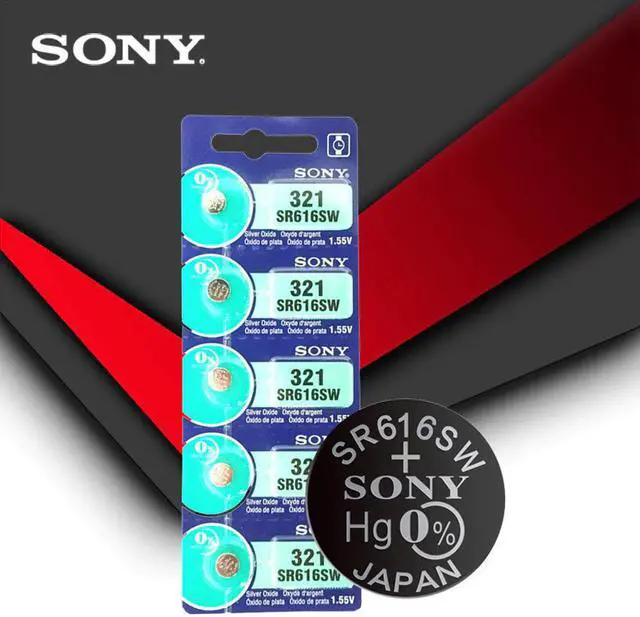Alt view image 2 of 3 - 10pcs Sony 321 SR616SW 1.55V Silver Oxide Watch Battery SR616SW 321 Button Coin Cell MADE IN JAPAN
