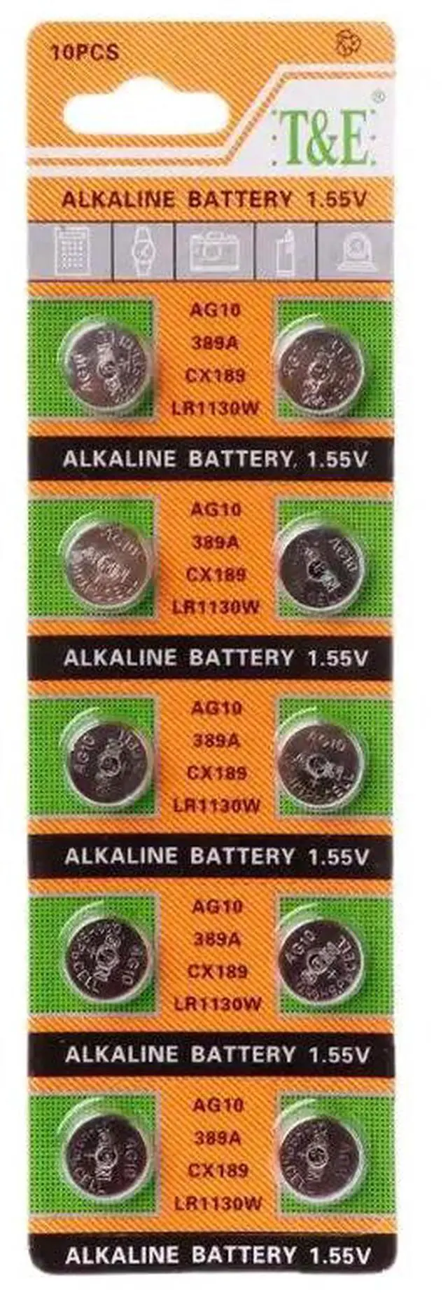 Main image of Button Coin Cell Battery AG10 1.5V Watch Batteries SR54 389 189 LR1130 SR1130 Toys Control Remote 10PCS