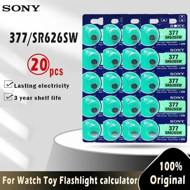 Main image of 20pcs 1.55V 377 377A  SR626SW SR626 AG4 LR626 SR66 AG 4 Button Coin Cell For Watch Toys Remote Cell Coin Battery