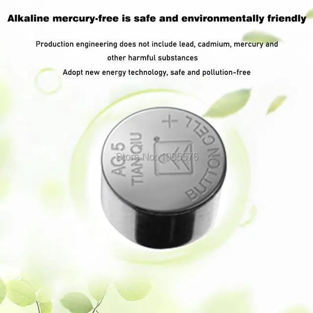 Alt view image 4 of 6 - 50pcs AG5 Alkaline Bateria Coin Cells D309 D393 G5 LR48 LR754 RW28 G5A L754 SR48 SR754 SR754W 15 48 193 309 393 546 393A Button