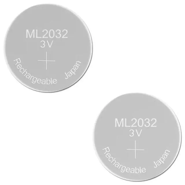 Main image of Rechargeable Battery ML2032 3V 2PCS Lithium Button Built-in Coin Cell Batteries 2032 Replace CR2032 CMOS BIOS RTC Backup Reserve