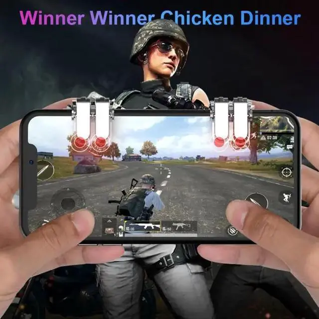 Alt view image 4 of 6 - 2020 R11S Metal PUBG Mobile Trigger Gamepad Gaming L1R1 Shooter Pubg Mobile Controller Smart Phone Fire Button Aim Key Joystick