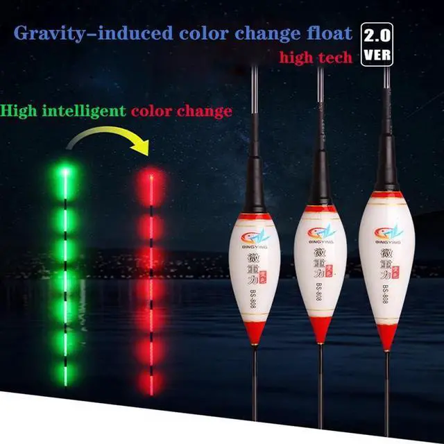 Alt view image 2 of 6 - Gravity sensor Fishing Float Light  Night Luminous Fishing Floats Automatically Remind Fishing Float With Button Battery CR425