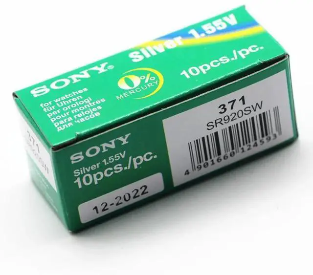 Alt view image 5 of 6 - 20PCS SONY 371 SR920SW 1.55V Silver Oxide Button Cell Battery 171 LR920 LR69 AG6 for Watch Toys Single grain packing