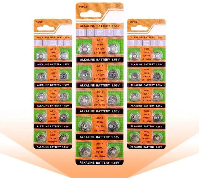 Alt view image 5 of 6 - 30x LR1130 AG10 V10GA Cell Battery Watch Button Coin 189 389 390 LR54 Battery 30Pcs AG10 G10A SR1130 LR1130 390A D189 Alkaline