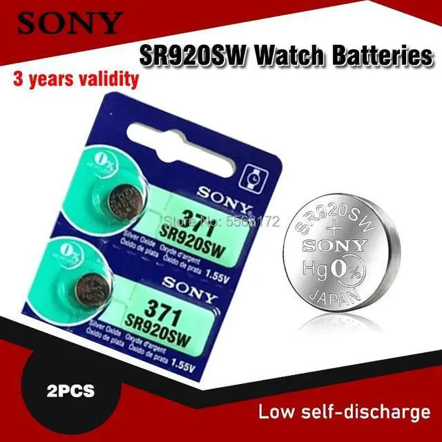 Main image of 2pcs SONY 45mAh AG6 371 SR920SW LR920 171 370 371 L921 LR69 SR920 SR69 1.55V Button Cell watch Coin Silver Oxide Battery