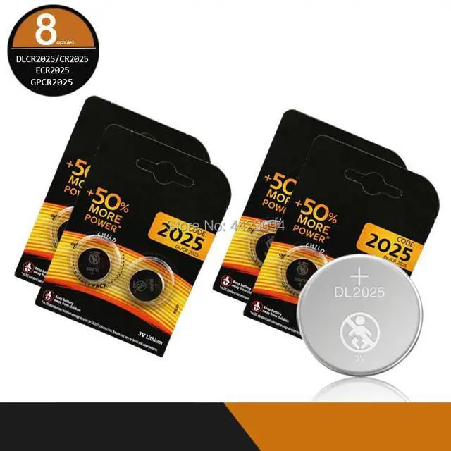 Main image of 8pc brand for DURACELL cr2025 ECR2025 BR2025 DL2025 KCR2025 LM2025 3v button cell coin lithium batteries for watch