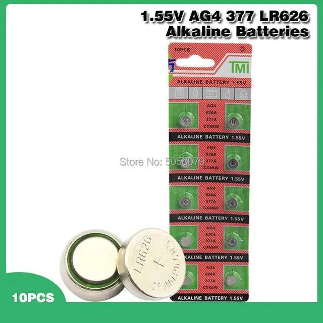 Main image of 10PCS 377 Battery AG4 LR626 626 1.55V sr626sw CX66 Watch Button Cell Battery For Watch Toys Remote Coin Battery
