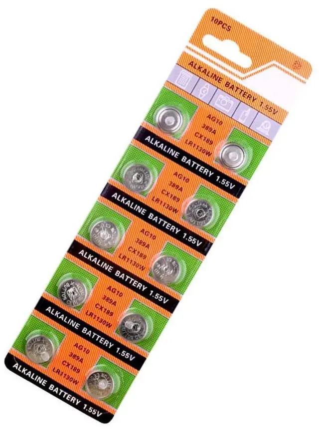 Alt view image 2 of 6 - 20Pcs 1.55V AG10 Button Alkaline Cell 189 389A 390A D189 G10 G10A SR1130 GP89A KA54 L1131 LR1130 LR54 RW89 Coin Battery