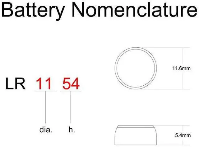 Alt view image 3 of 3 - Alkaline Button Cell Battery LR44 1.5V Coin AG13 Equivalences 76A G13 G13A D76A PX76A A76 GPA76 1166A RW82 4276 V13GA L1154 A613