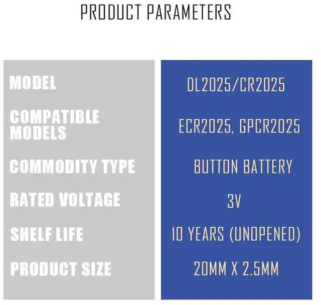 Alt view image 6 of 6 - 4PCS for DURACELL CR2025 Button Cell Battery 3V Lithium Batteries for Watch Toy Computer Calculator Control DLCR 2025