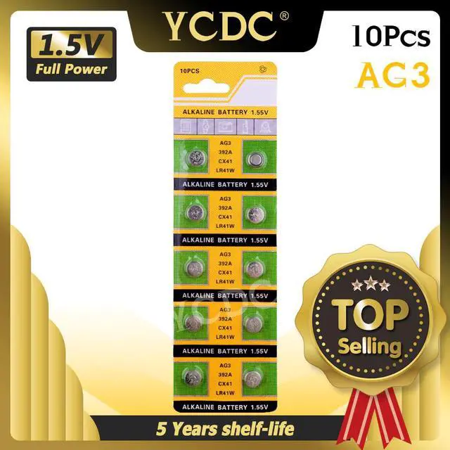 Main image of 10pcs/pack AG3 LR41 392 Button Batteries SR41 192 Cell Coin Alkaline Battery 1.55V L736 384 SR41SW CX41 For Watch Toys Remote