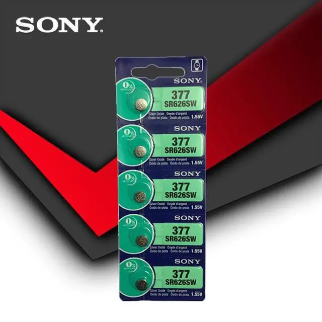 Alt view image 2 of 3 - 2pcs Sony 377 SR626SW SR626 AG4 1.55V Silver Oxide Watch Battery SR626SW 377 Button Coin Cell MADE IN JAPAN