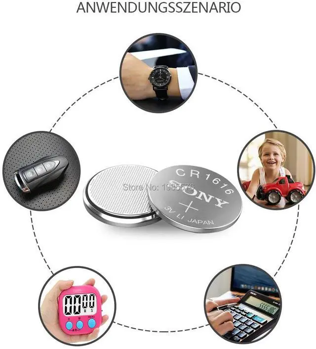 Alt view image 6 of 6 - 10pcs/lot For Sony CR1220 Button Cell Battery For Watch Car Remote Key cr 1220 ECR1220 GPCR1220 3v Lithium Batteries