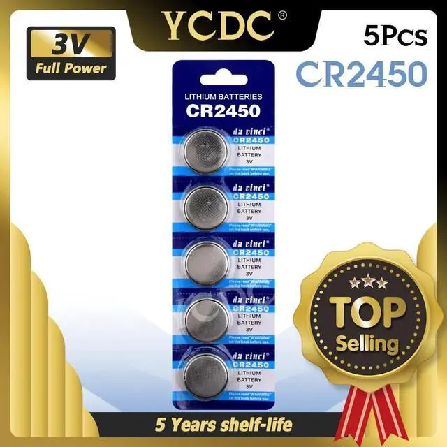 Main image of 5pcs CR2450 button cell coin battery 2450 ECR2450 KCR2450 5029LC LM2450 3V lithium Battery For Watch Electronic Devices