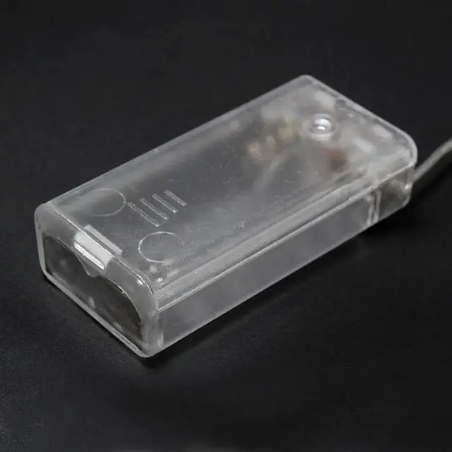 Alt view image 3 of 5 - 1PCS 3V Transparent Battery Box 2xAA Battery Holder With NO/OFF Button Switch &Wire Lead For AA Rechargeable Battery