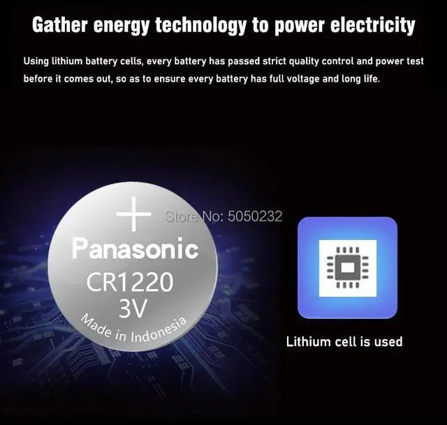 Alt view image 4 of 6 - 4Pcs/Lot  CR1220 Button Cell Battery For Watch Car Remote Key cr 1220 ECR1220 GPCR1220 3v Lithium Battery