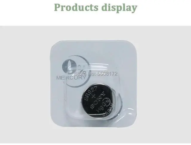 Alt view image 4 of 6 - 10pcs SONY AG7 L927 395 SR57 SR927SW 195 LR927 399 523 610 613 Button Coin Cell Single grain packing 1.55V Long Life