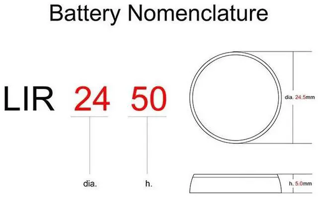 Alt view image 3 of 3 - Li-Ion Rechargeable Battery LIR2450 3.6V 2 PCS Lithium Button Coin Cell LIR 2450 Replaces CR2450