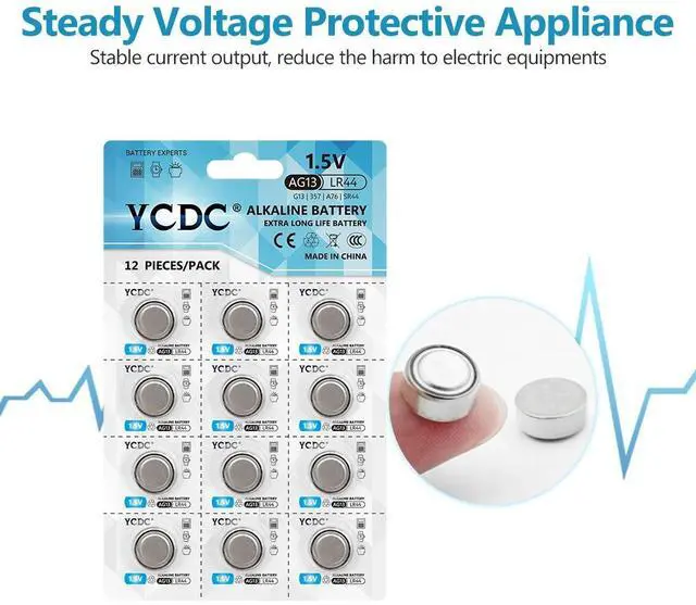 Alt view image 4 of 6 - 12pcs  AG13 Coin Cell Battery AG 13 1.5V LR44 357 357A S76E G13 Alkaline Button Batteries For Watch Electronic Remote