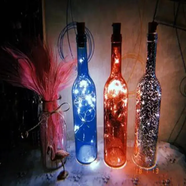 Alt view image 5 of 6 - 1M 10LEDs Garland Copper Wire Corker String Fairy Wine Bottle Lights for Glass Craft  Year Party Valentines Wedding DIY Decor