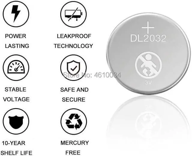 Alt view image 2 of 5 - 6pcs for DURACELL brand  battery for cr2032 3v button cell coin batteries for watch toy computer cr 2032 DL2032 ECR2032