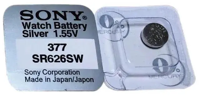 Alt view image 2 of 6 - 10PCS SONY 377 SR626SW 1.55V Silver Oxide Button Cell Battery 626 SR626 V377 AG4 for Watch Toys Single grain packing