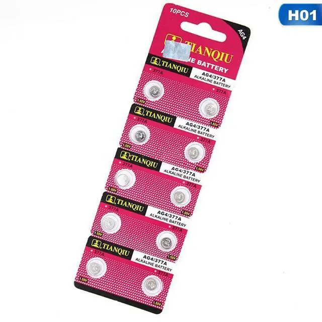 Alt view image 5 of 6 - High Power 10 Pieces 1.55V SR626SW 377 V377 177 L626 AG4 SR66 Button Coin Cell Battery Batteria Long Life Expantancy