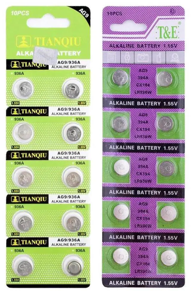 Alt view image 4 of 6 - 10pcs/lot 1.55V AG7 LR927 LR57 395A Cell Coin Alkaline Battery SR927W 399 GR927 For Cholesterol Testing Meters Button Batteries