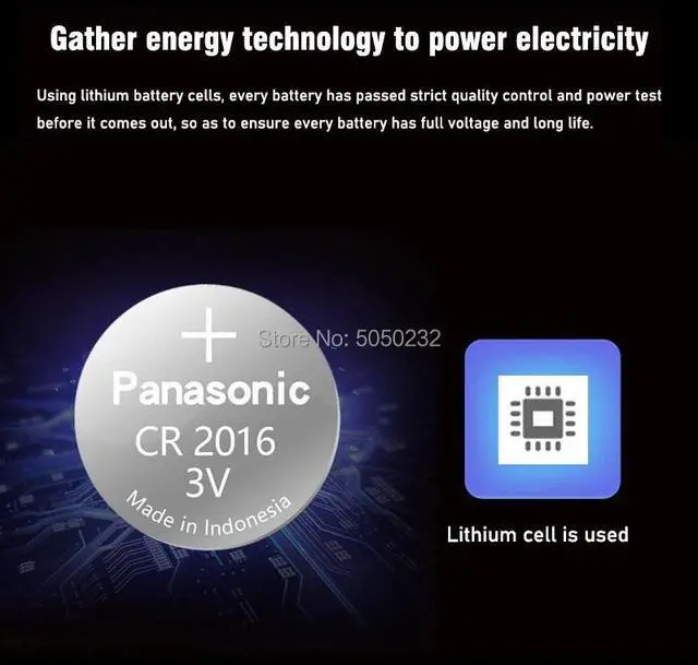 Alt view image 5 of 6 - cr2016 5PCS brand  battery for 3v button cell coin batteries for watch computer cr 2016 For Toys