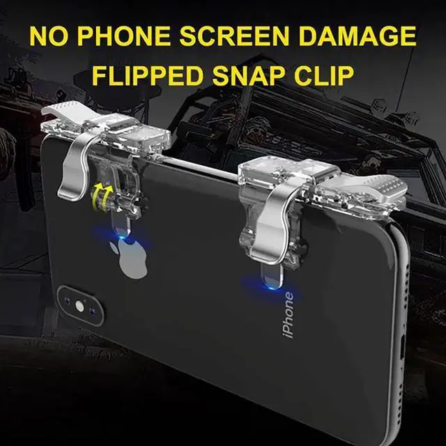 Alt view image 5 of 6 - For PUBG Game 2pcs U9 Six Finger Mobile Controller Smart Phone Mobile Gaming Trigger Button Shooter Aim Key Gamepad Joystick