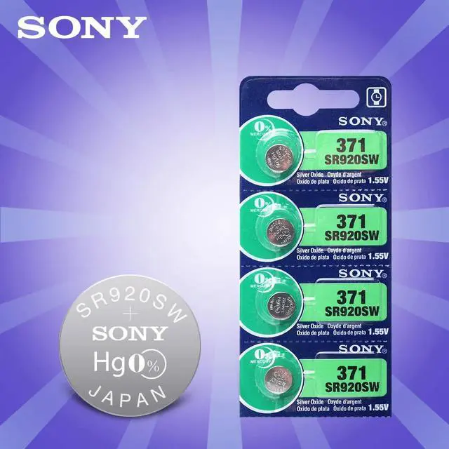 Alt view image 2 of 6 - 4pcs SONY 45mAh AG6 371 SR920SW LR920 171 370 371 L921 LR69 SR920 SR69 1.55V Button Cell watch Coin Silver Oxide Battery