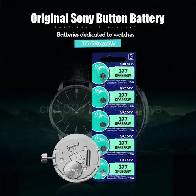 Alt view image 2 of 6 - 10PCS SONY 377 377A SR626SW AG4 SR626 LR66 LR626 AG 4 1.55V Silver Oxide Battery For Watch Clock Toy Car Remote Button Coin Cell