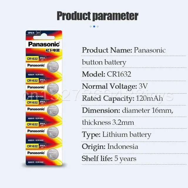 Alt view image 5 of 6 - 10PCS  CR1632 CR 1632 3V Li-ion Lithium Battery DL1632 BR1632 ECR1632 GPCR For Toy Calculator Watch Button Cell coin