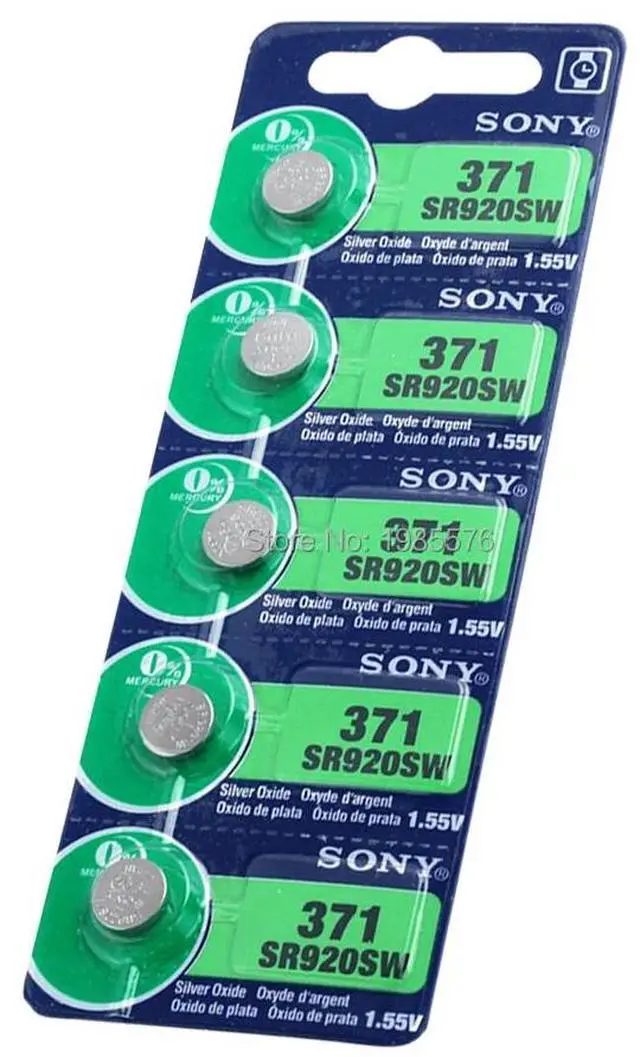 Alt view image 5 of 6 - 10pcs For Sony 45mAh 1.55V AG6 371 SR920SW LR920 171 370 L921 LR69 SR920 Button Batteries For Watch Toy Remote Cell Coin Battery