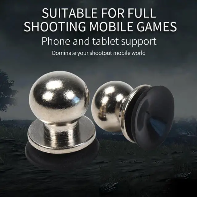 Alt view image 4 of 6 - Metal PUBG mobile phone screen trigger button suction cup, mobile game target button shooting, eating chicken game accessories
