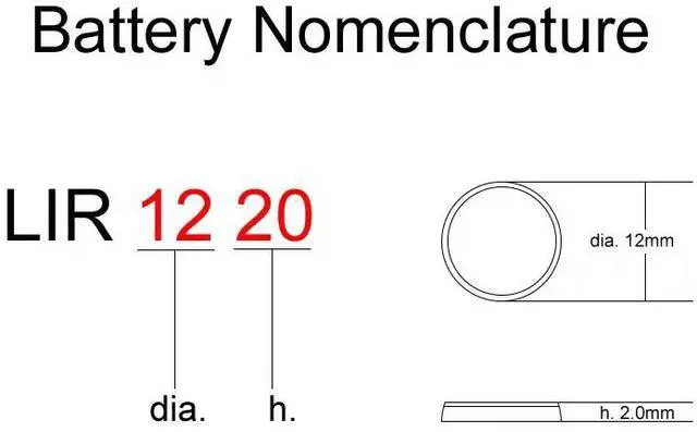 Alt view image 3 of 3 - Li-ion Rechargeable Battery LIR1220 3.6V Lithium Button Built-in Coin Cell Batteries Watch Cells LIR 1220 Replaces CR1220