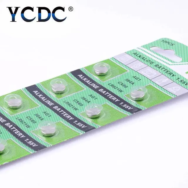 Alt view image 5 of 6 - 20pcs 1.55V AG1 LR621 SR621 164 Button Battery LR621W CX60 364A Cell Coin Alkaline Batteries TR621SW For Watch Toys Calculators