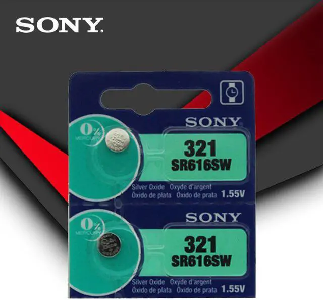 Main image of 2pcs Sony 321 SR616SW 1.55V Silver Oxide Watch Battery SR616SW 321 Button Coin Cell MADE IN JAPAN
