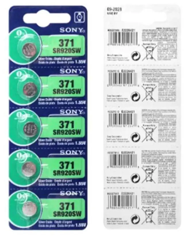 Alt view image 2 of 4 - 10pcs Sony 45mAh 1.55V AG6 371 SR920SW LR920 171 370 L921 LR69 SR920 Button Batteries For Watch Toy Remote Cell Coin Battery