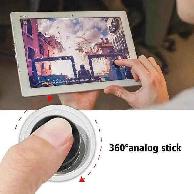 Alt view image 2 of 6 - Round Game Joystick Mobile Phone Rocker For Iphone Android Tablet Metal Button Controller For PUBG Controller With Suction Cup