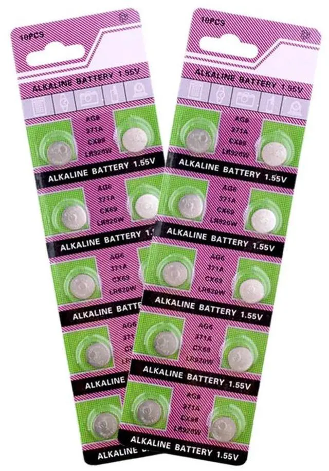 Alt view image 2 of 6 - 10pcs  AG6 LR920   L921 Button Batteries SR927 171 Cell Coin Alkaline Battery 1.55V 371A CX69 LR920W For Watch Toys Remote