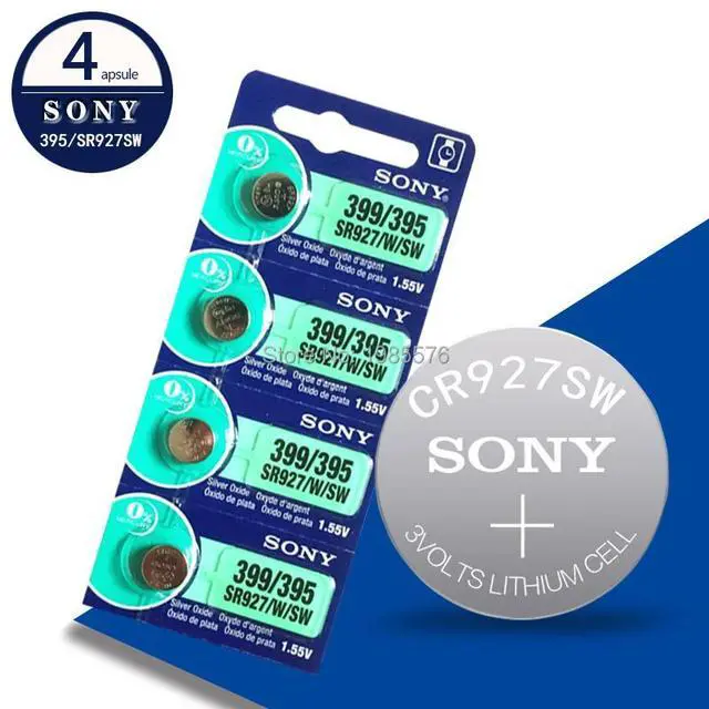 Main image of 4PCS/lot For Sony 1.55V 395 SR927SW 399 SR927W AG7 LR927 button cell Watch Coin Battery Silver Oxide MADE IN JAPAN