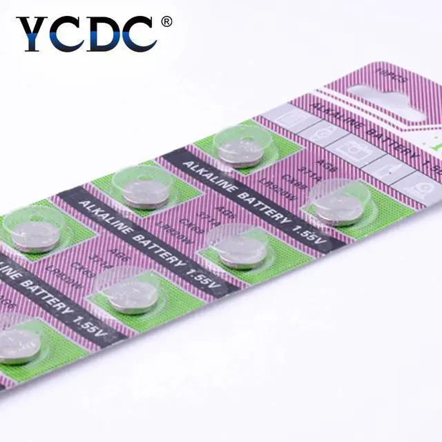 Alt view image 5 of 6 - 10 x 1.55V AG6 Button Coin Cell Watch Battery Batteries AG6 LR920W LR921 SR920SW 371A Alkaline Coin Button Cell For Watch