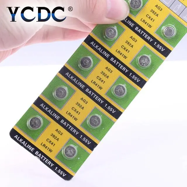 Alt view image 6 of 6 - 10pcs/pack AG3 LR41 392 Button Batteries SR41 192 Cell Coin Alkaline Battery 1.55V L736 384 SR41SW CX41 For Watch Toys Remote