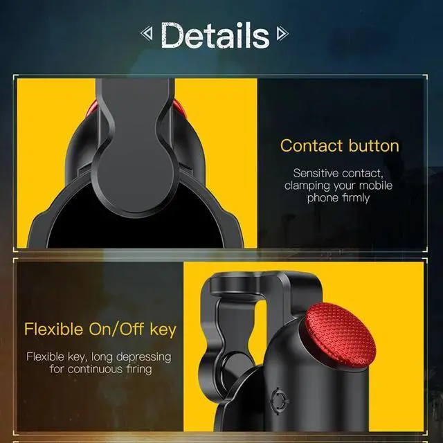 Alt view image 3 of 6 - Baseus Game pad Trigger Mobile Phone Games Shooter Controller L1 R1 Fire Button Handle For PUBG/Rules of Survival/Knives Out