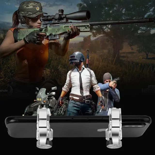 Alt view image 3 of 6 - 2PCS Mobile Phone Game Fire Button Smart Phone Metal Game Trigger L1 R1 Shooter for iphone Knives Out / Survival Rules / PUBG
